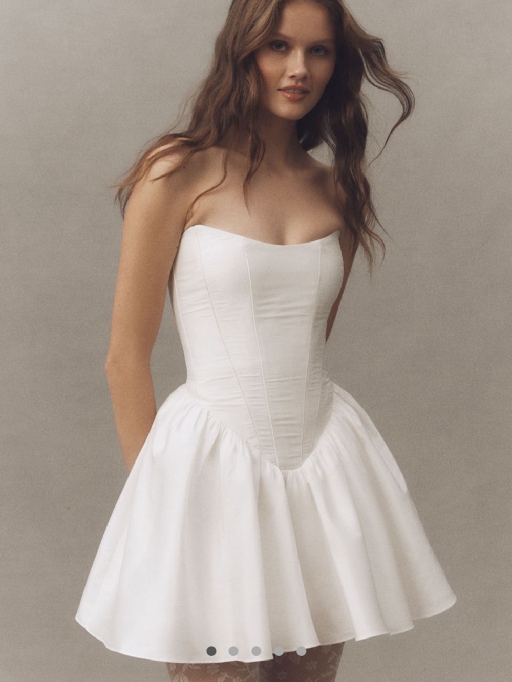 Anthropologie White Strapless Corset Mini Dress